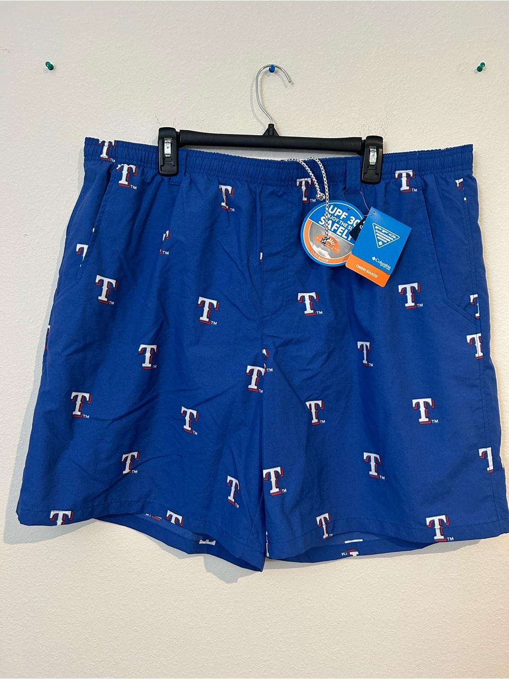 Columbia Men's Blue Texas Rangers Swim Trunks
